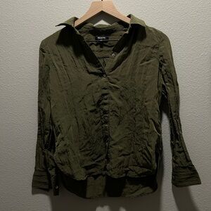 Madewell Elegant Forest Green Button-Down Shirt